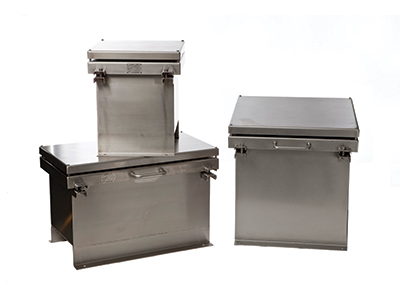 Pharos Marine explosion-proof Zone 1 and Zone 2 battery boxes in stainless steel